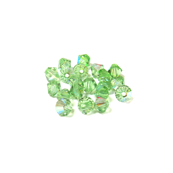 Swarovski Crystal, Bicone, 5mm - Peridot AB; 20 pcs