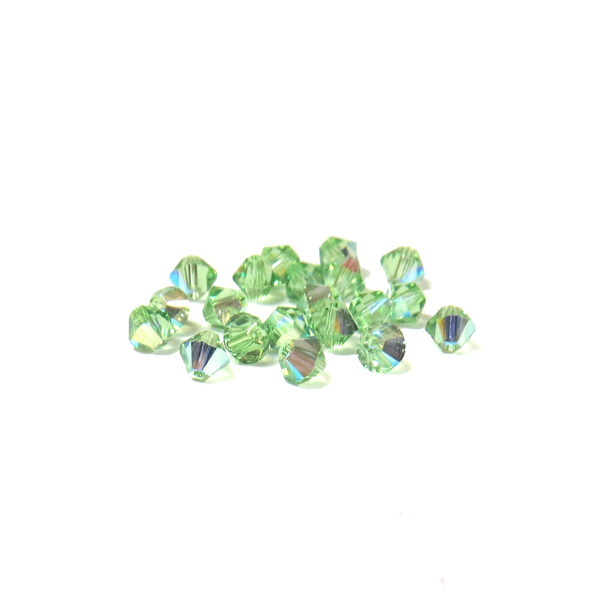 Swarovski Crystal, Bicone, 4mm - Peridot  AB ; 20 pcs