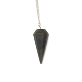 Golden Pyrite Crystal Pendulum - Silver