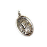 ''Padre Pío'' Italian Charm, Antique Silver, 25x16mm - 1 piece