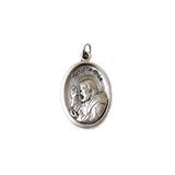 ''Padre Pío'' Italian Charm, Antique Silver, 25x16mm - 1 piece