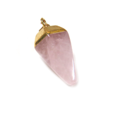 Rose Quartz Point Pendant, Gold 30x14mm -1 piece