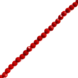 Red, Round Faceted Glass Bead, 4mm; 1 strand