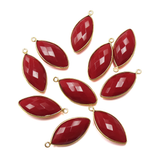 Red Onyx Bezel Pendant, 24kGold Vermeil 13x29mm; 1pc