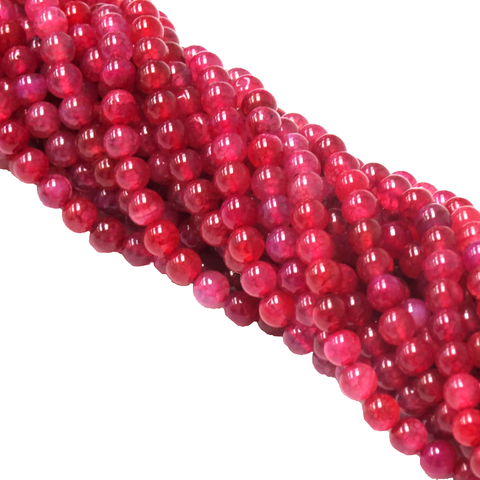 Red, Smooth Round Fire Agate; 10mm