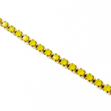 Yellow Opal, Rhinestone Cup Chain, Gold-ss12; 1foot