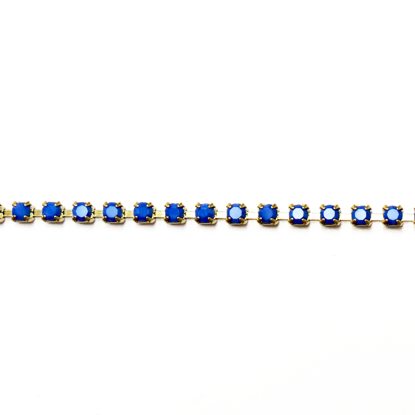 Royal Blue Opaque, Rhinestone Cup Chain-ss12; 1foot