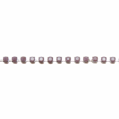 Violet Opaque Rhinestone Cup Chains, ss12; 1foot