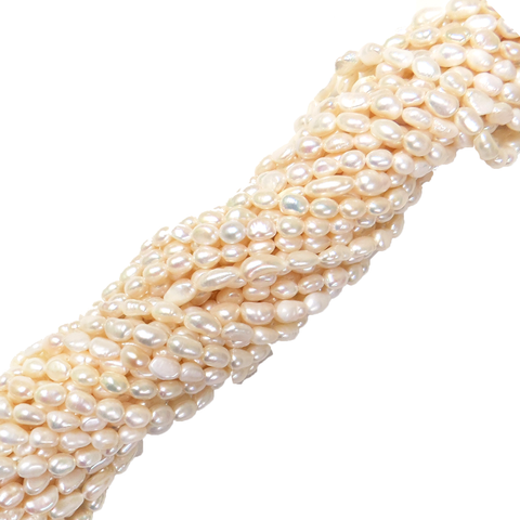 8mm; Rice, Fresh Water Pearl - 1 Strand