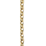 Brass Rolo Chain, Gold, 4.8mm; 1 foot