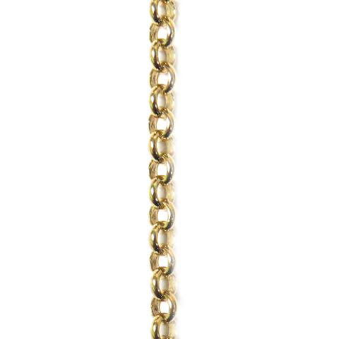 Brass Rolo Chain, Gold, 4.8mm; 1 foot