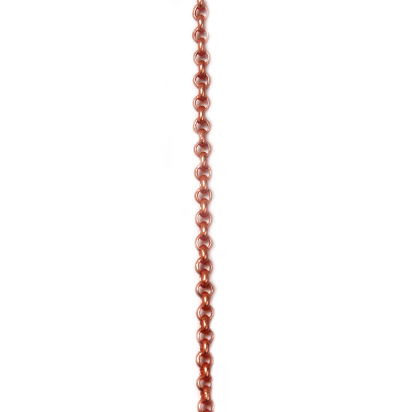 Brass Rolo Chain, Rose Gold, 2mm; 1 foot