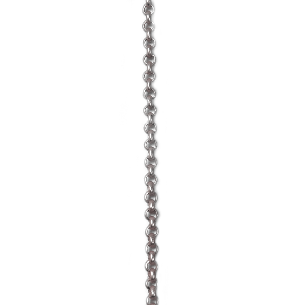 Brass Rolo Chain, Silver, 2mm; 1 foot