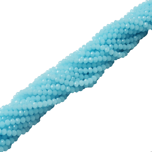 Rondelle-Light Blue Opaque; 6mm