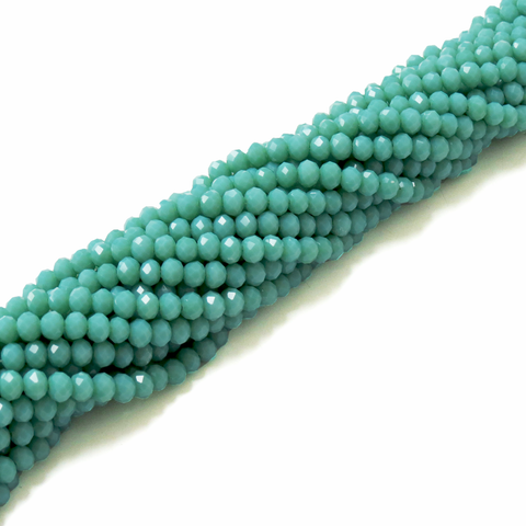 Rondelles-Green/Turquoise Opaque; 6mm