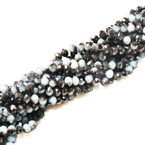 Rondelles-Two Toned White/Metallic