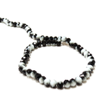 Rondelles-Two Toned White/Metallic