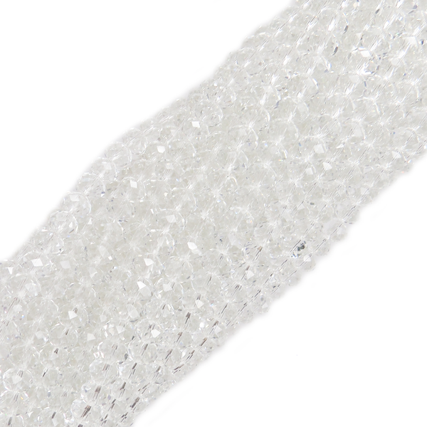Crystal Clear Rondelle; 1 strand