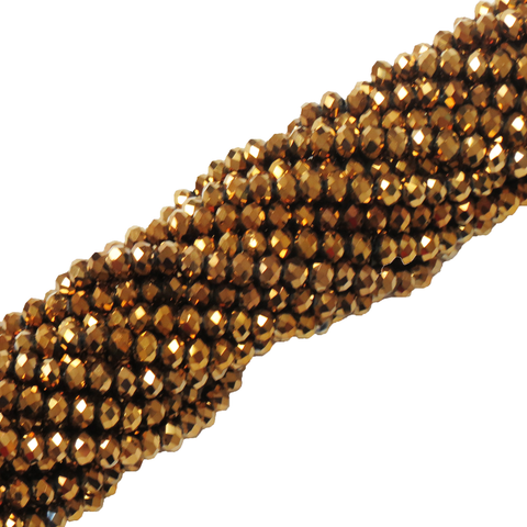 Rondelles-Metallic Gold; 6mm