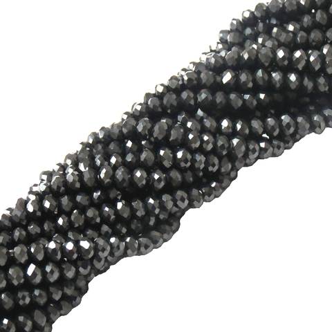 Rondelle- Charcoal Grey; 6mm