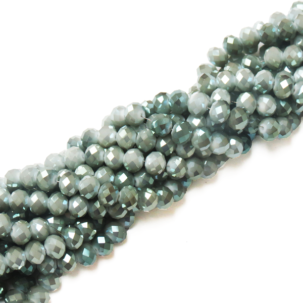 Rondelle-Two Toned Metallic Green