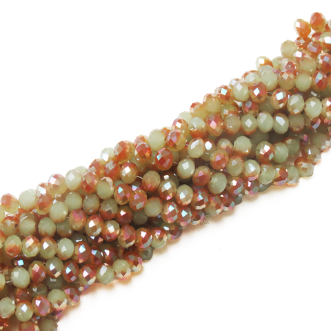 Rondelle-Two Toned Sand Opaque; 8mm