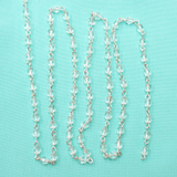 Rosary Chain, Silver/Crystal-4mm; 1foot