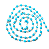 Rosary Chain, Turquoise/Silver-4mm; 1foot