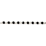 Rosary Chain, Jet/Silver-4mm; 1foot