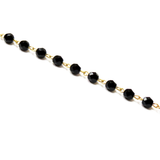 Rosary Chain, Jet/Gold-6mm; 1foot