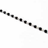 Rosary Chain, Jet/Silver-4mm; 1foot