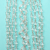 Rosary Chain, Crystal/Silver-6mm; 1foot