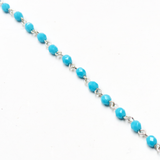Rosary Chain, Turquoise/Silver-4mm; 1foot