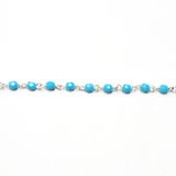 Rosary Chain, Turquoise/Silver-4mm; 1foot
