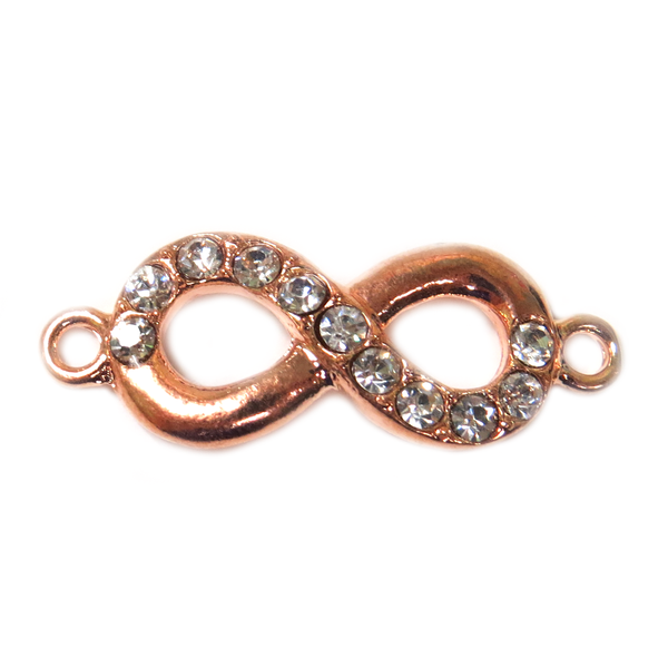 Sammy Infinity Rhinestone Connector; Rose Gold