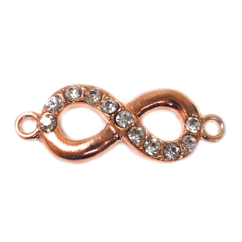 Sammy Infinity Rhinestone Connector; Rose Gold