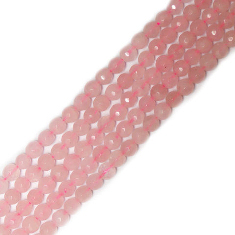 Faceted Rose Quartz, 6mm; 7" inch strand