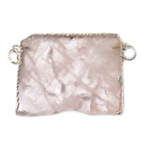 Rose Quartz Slice Connector- Silver