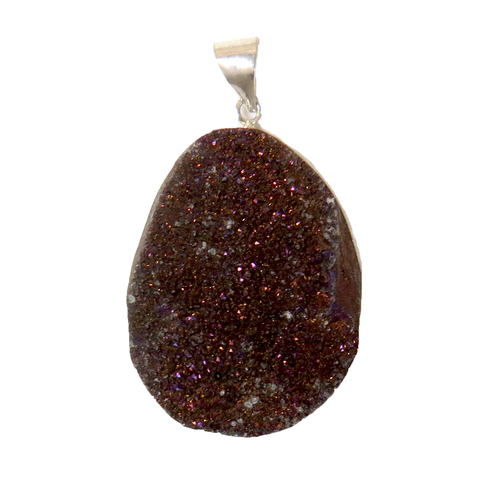 Violet Druzy Pendant - Silver