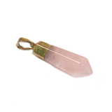 Rose Quartz Small Point Pendant - Gold