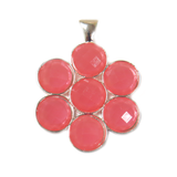 Rose Flower Resin Pendant - Silver