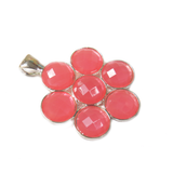 Rose Flower Resin Pendant - Silver