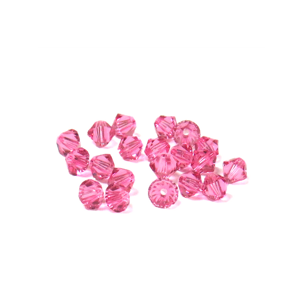 Swarovski Crystal, Bicone, 4mm - Rose; 20 pcs