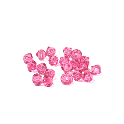 Swarovski Crystal, Bicone, 4mm - Rose; 20 pcs