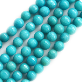 Round Faceted Jade, Turquoise, 10mm - 1 Strand