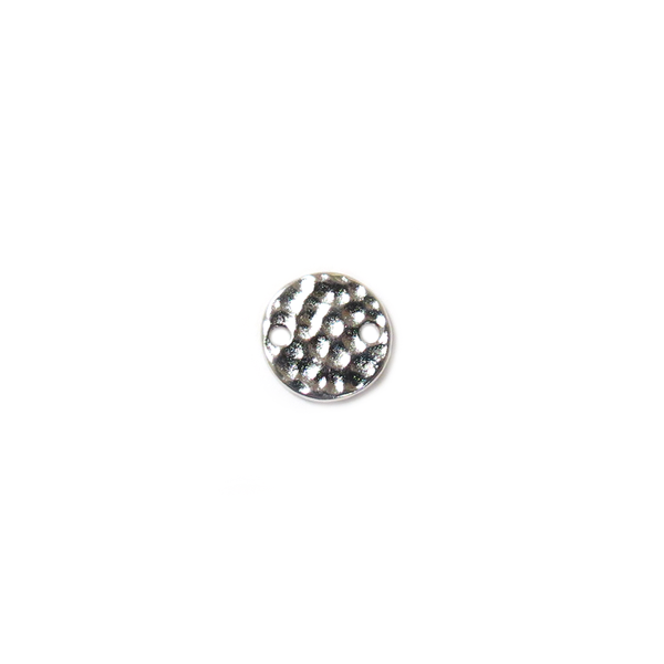 TierraCast - Rhodium Hammered Round Link; 11 x 11mm - 1 Piece