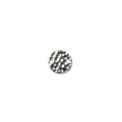 TierraCast - Rhodium Hammered Round Link; 11 x 11mm - 1 Piece