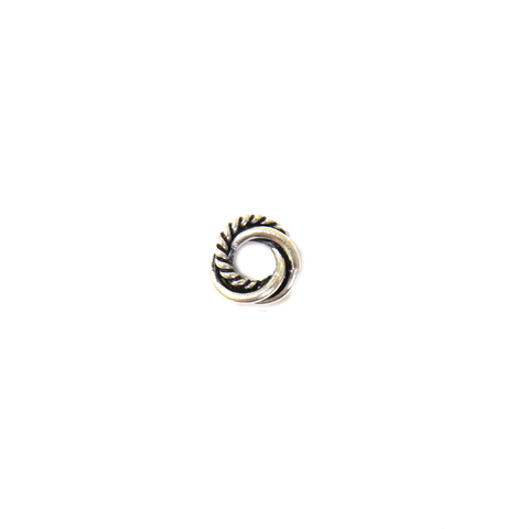 Twist Spacer, Sterling Silver, 7mm; 1 piece