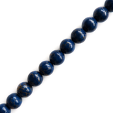 Royal Blue Turquoise with Pyrite Stripes, Round, 12mm; 1 strand