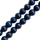 Royal Blue Turquoise with Pyrite Stripes, Round, 12mm; 1 strand
